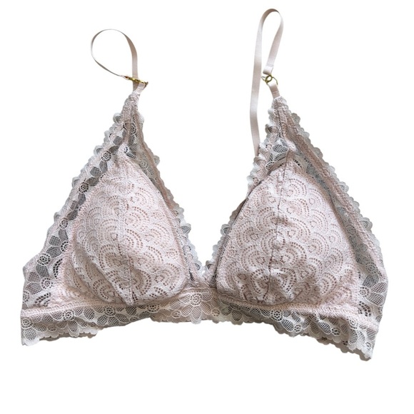 Aerie Free-To-Be Lace Padded Plunge Bralette Blush Pink Medium - Picture 5 of 12